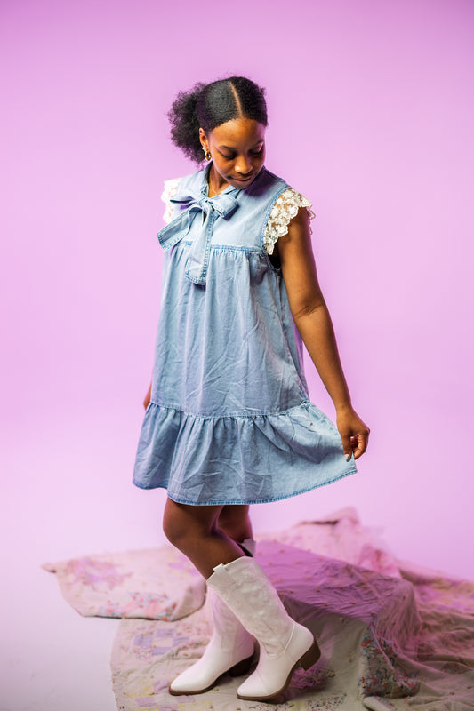 Willow Lace Chambray Dress