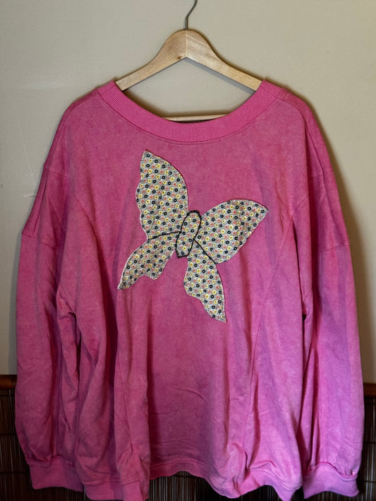 Quilted Blush Crewneck (black&orange)2XL