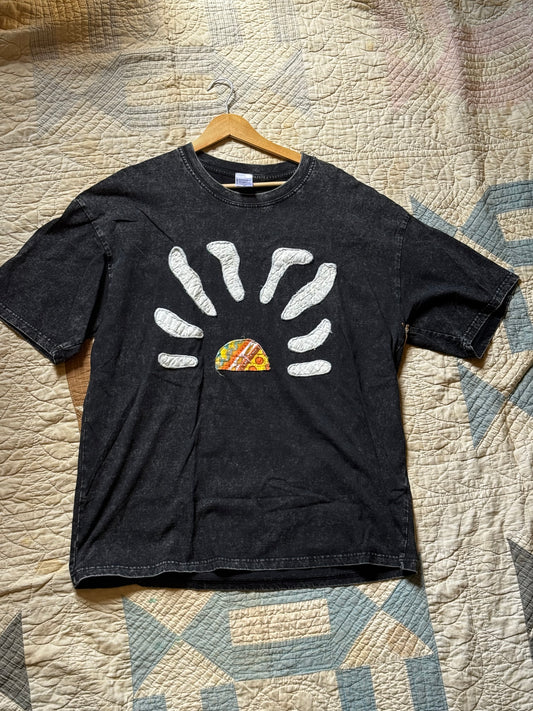 Black Quilted sun t-shirt XL