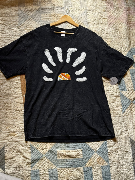 Black Quilted sun t-shirt 2XL