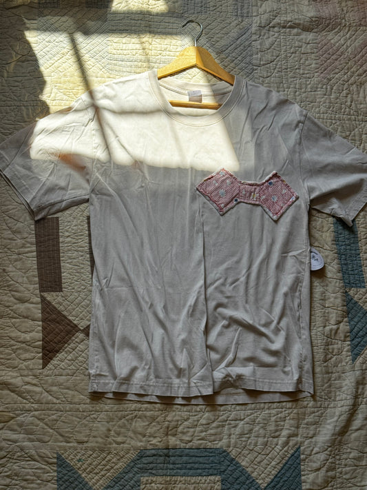 Crème Quilted Bow t-shirt M