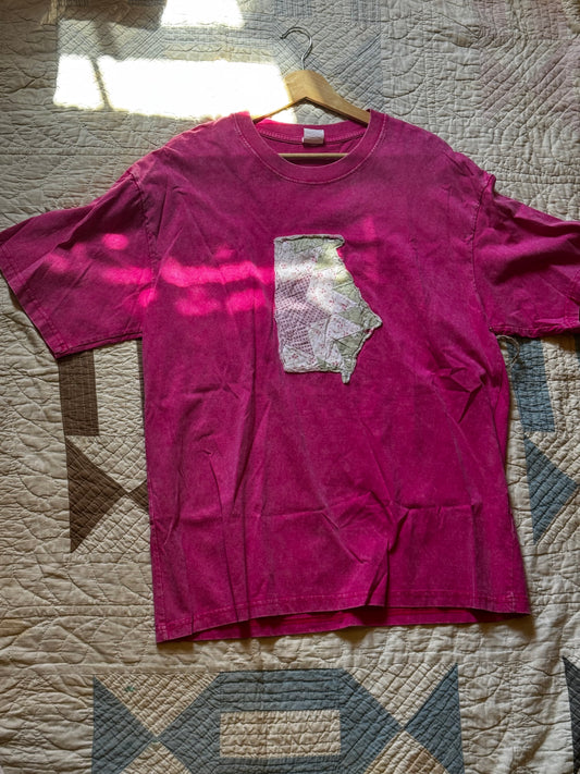 Vibrant Pink Quilted Georgia t-shirt