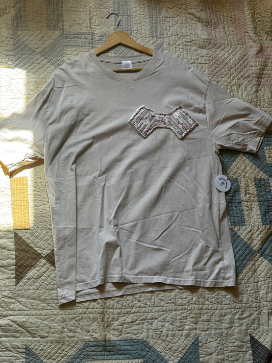 Crème Quilted Bow t-shirt XL