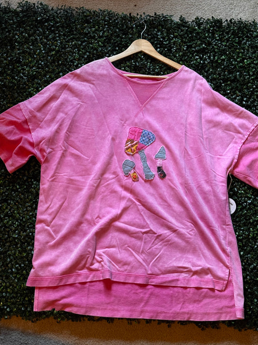 Strawberry pink Quilted mushrooms 2XL