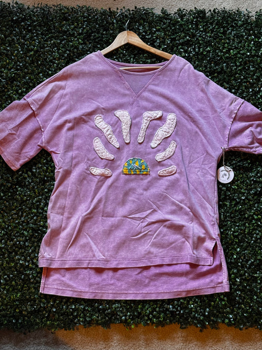 Orchid Purple Quilted sun t-shirt L