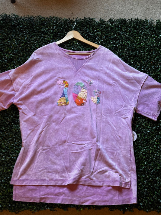 Orchid Purple Quilted 70’s t-shirt XL