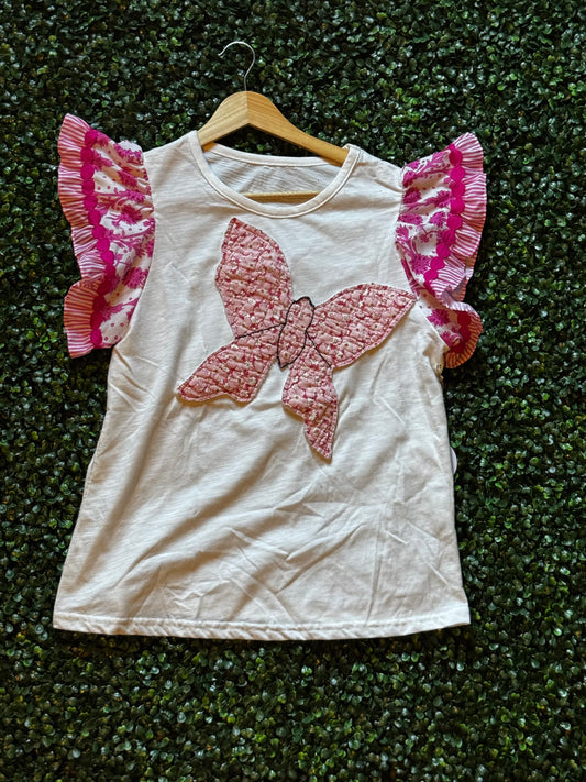 Rose quilted butterfly top M